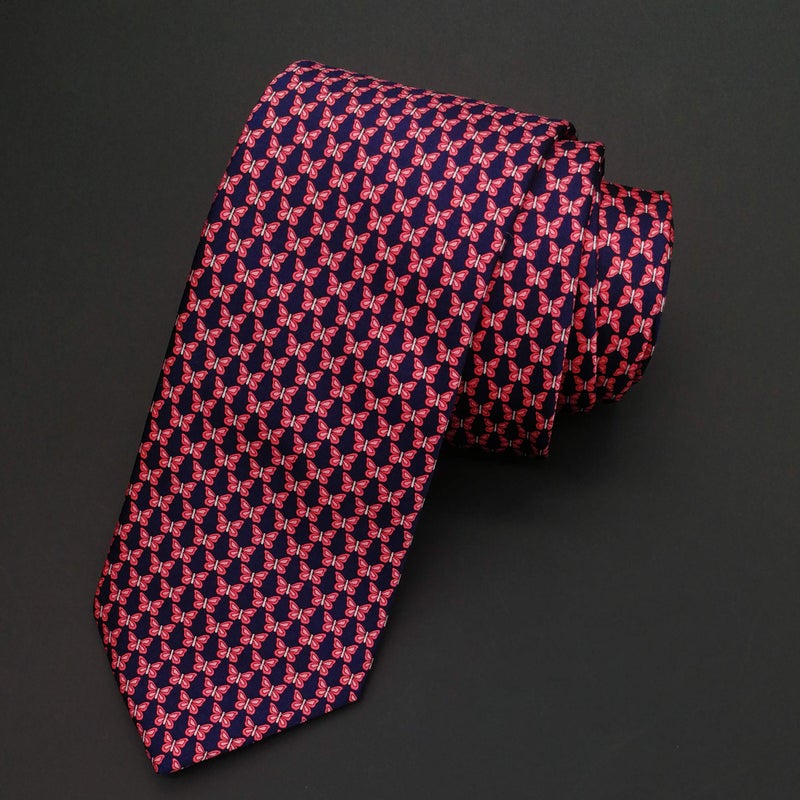 WITZROYS 100% Silk Ties for Men Handmade Neckties with Butterflies Printed+Gift box - Image 2